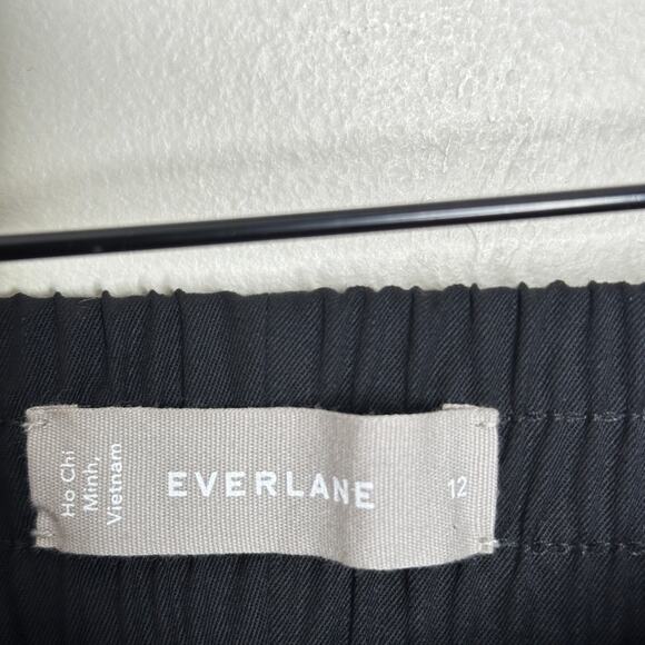 EVERLANE The Wool Easy Pant Tapered Pull On Black Sz 12 {3U19} - Picture 4 of 5